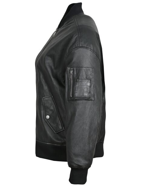Veste en Cuir Lassylia noire
