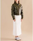 Veste en Cuir Linaya verte