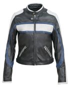 Veste en Cuir Luvia noir/blanc