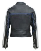 Veste en Cuir Luvia noir/blanc