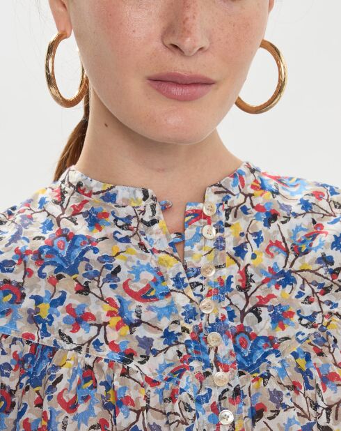 Blouse en Coton Bio Salika-Ga multicolore