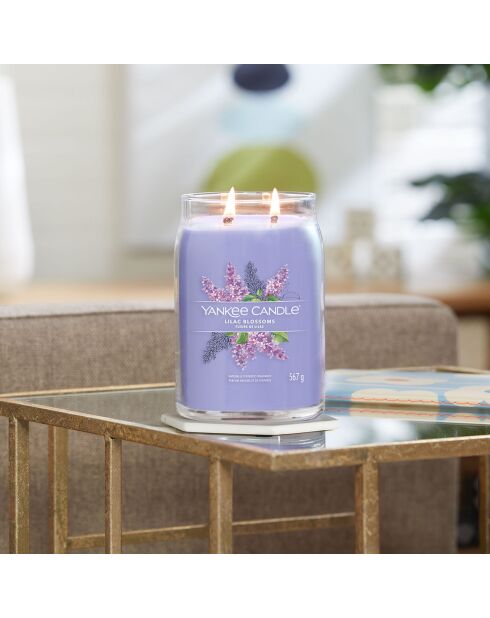 Bougie parfumée grande jarre Signature Jardin aux lilas - 2 mèches - 60 - 90h