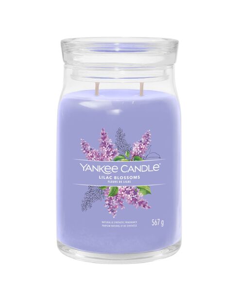 Bougie parfumée grande jarre Signature Jardin aux lilas - 2 mèches - 60 - 90h
