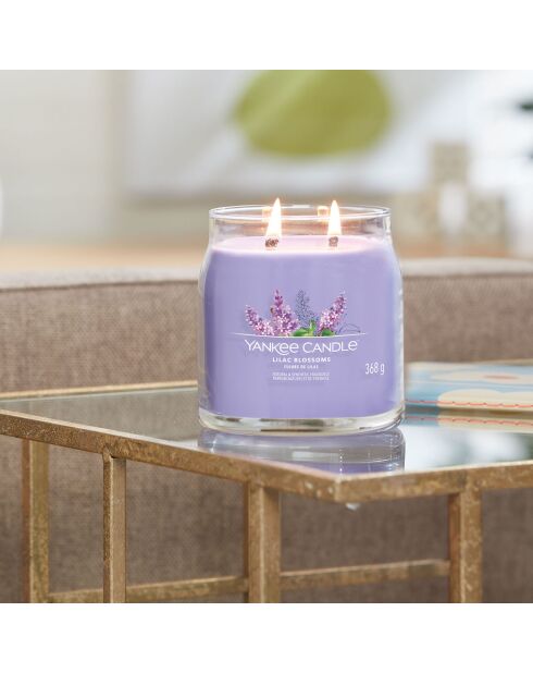 Bougie parfumée moyenne jarre Signature Jardin aux lilas - 2 mèches - 35-50h