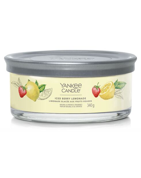 Bougie parfumée Signature Limonade glacée aux fruits rouges - 5 mèches - 16-28h