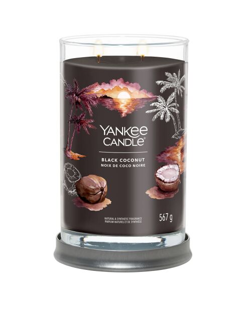 Bougie parfumée grand Gobelet Signature Noix de coco noir - 2 mèches - 60 - 100h