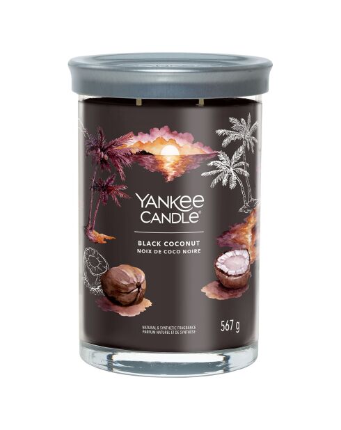 Bougie parfumée grand Gobelet Signature Noix de coco noir - 2 mèches - 60 - 100h