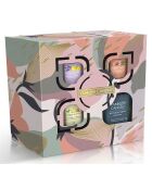 Coffret d'été 3 bougies votives en verre + gobelet - 2 mèches - 60 - 100h