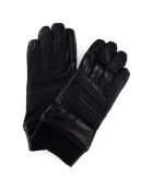 Gants en Cuir d'Agneau doublure Laine Brett noirs