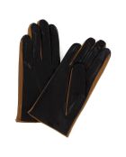 Gants en Cuir d'Agneau doublure Laine Hollow bruns