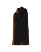 Gants en Cuir d'Agneau doublure Laine Hollow bruns