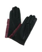 Gants en Cuir d'Agneau doublure Cachemire Happy vert patine/lilas poussière clair