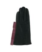 Gants en Cuir d'Agneau doublure Cachemire Happy vert patine/lilas poussière clair