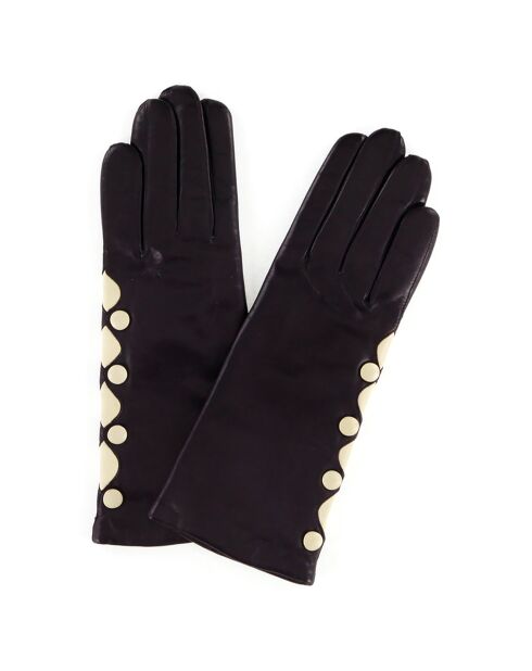 Gants en Cuir d'Agneau doublure Laine Erin violets