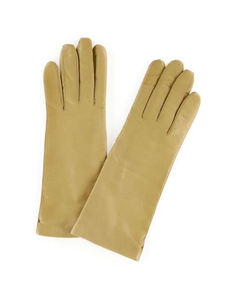 Gants en Cuir d'Agneau doublure Laine Heritage Montpensier chameau clair