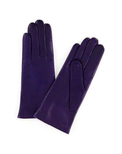 Gants en Cuir d'Agneau doublure Laine Heritage Victoire violet foncé