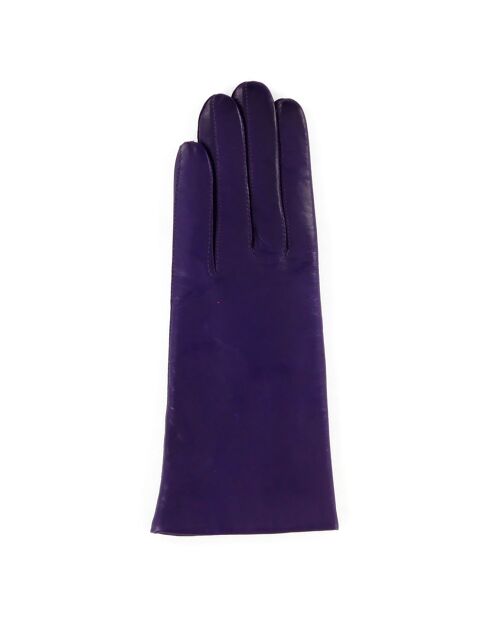 Gants en Cuir d'Agneau doublure Laine Heritage Victoire violet foncé