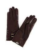 Gants en Cuir d'Agneau doublure Laine Greta castagna