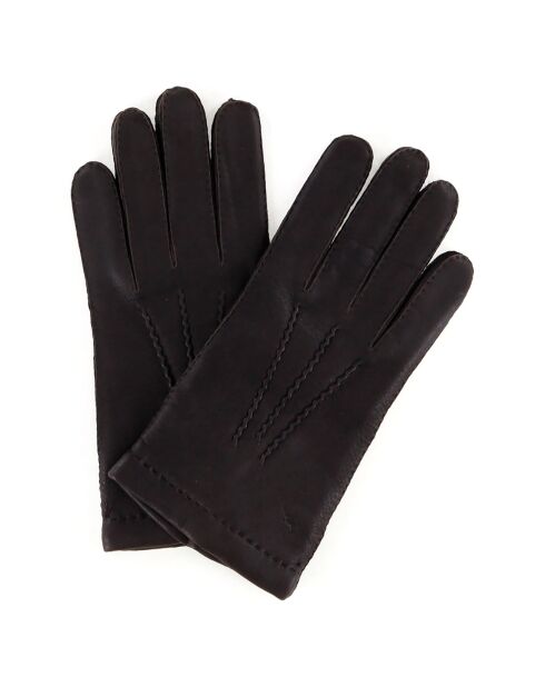 Gants en Cuir de Cerf doublure Laine Daniel bruns