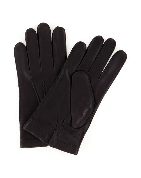 Gants en Cuir de Cerf doublure Laine Daniel bruns