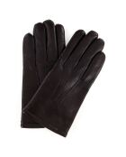 Gants en Cuir d'Agneau doublure Cachemire Rivoli Londres tan/noir