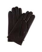 Gants en Cuir d'Agneau doublure Cachemire Rivoli Londres tan/noir