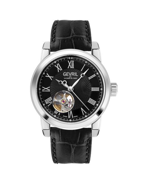 Montre Madison Homme Automatique en Cuir noire