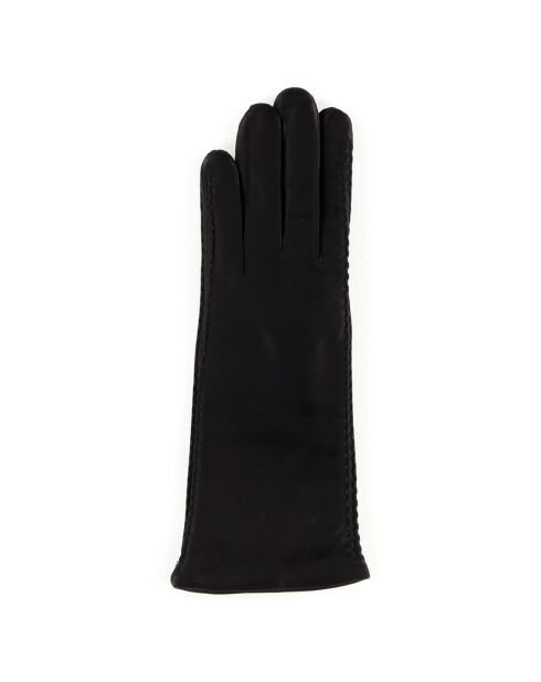 Gants en Cuir d'Agneau doublure Laine Beth noirs