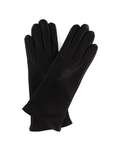 Gants en Cuir d'Agneau doublure Laine Beth noirs