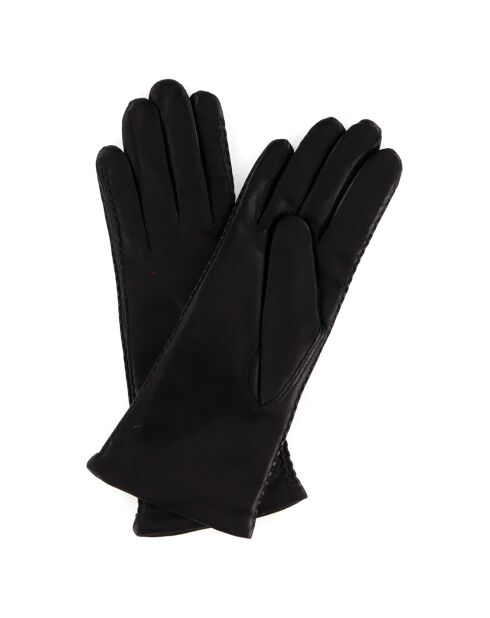 Gants en Cuir d'Agneau doublure Laine Beth noirs