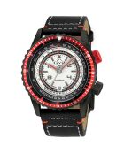 Montre Contasecondi Homme Automatique en Cuir noire