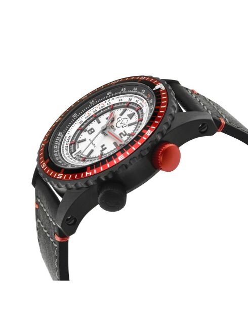 Montre Contasecondi Homme Automatique en Cuir noire