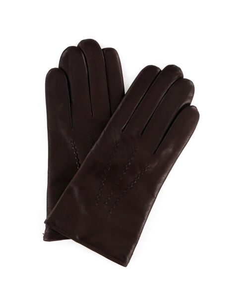 Gants en Cuir d'Agneau doublure Laine Heritage Rivoli moca