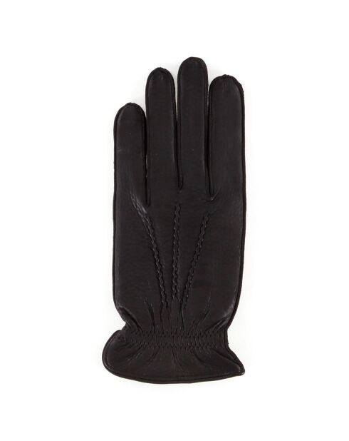 Gants en Cuir de Cerf doublure Laine Craig bruns