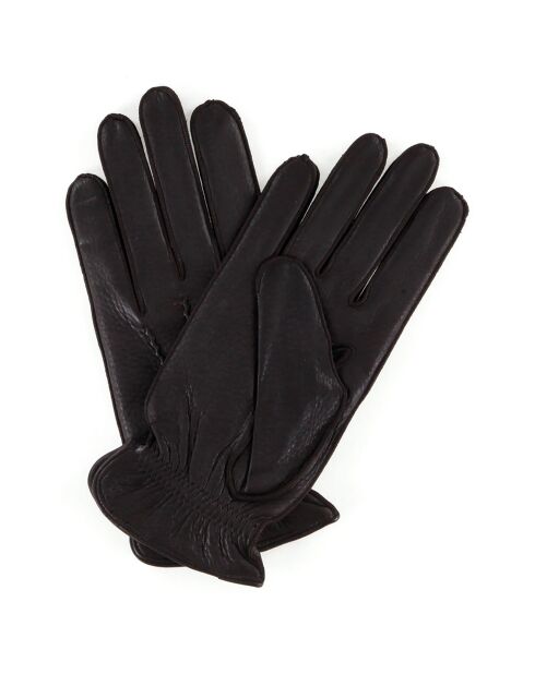 Gants en Cuir de Cerf doublure Laine Craig bruns