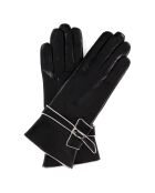 Gants en Cuir d'Agneau doublure Laine Leila noirs