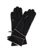 Gants en Cuir d'Agneau doublure Laine Leila noirs