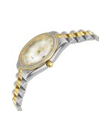 Montre Turin Femme Quartz en Acier & Diamants 0.132 ct argenté/doré