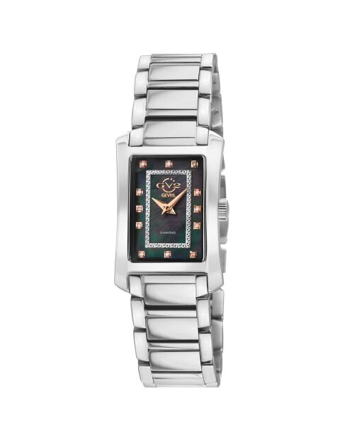 Luino Quarzuhr für Damen aus Stahl und Diamanten, 0,084 Karat Silber