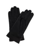 Gants en Cuir d'Agneau doublure Laine Waves noirs