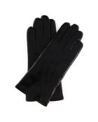 Gants en Cuir d'Agneau doublure Laine Waves noirs