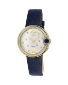 Montre Perugia Femme Quartz en Cuir & Diamants 0.102 ct bleue