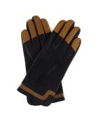 Gants en Cuir d'Agneau doublure Soie Gisco noir/bronze