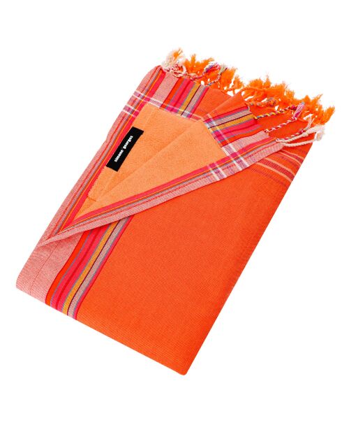 Serviette Kikoy Tahiti orange - 165x95 cm