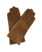 Gants en Cuir d'Agneau doublure Laine Waves selle marron