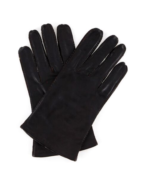 Gants doublé acrylique doublure textile Jessie marron foncé