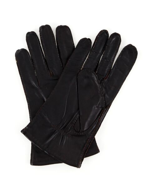 Gants doublé acrylique doublure textile Jessie marron foncé
