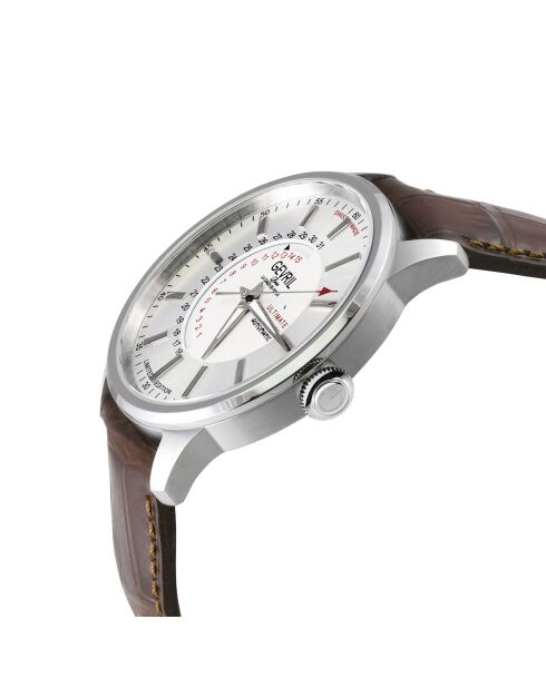 Guggenheim automatisch bruin leren herenhorloge