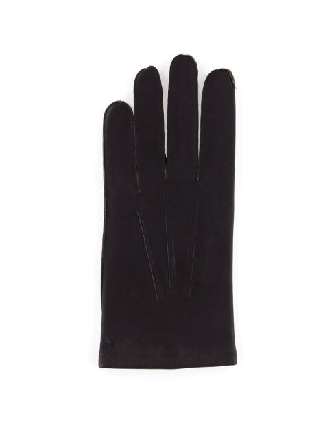 Gants en Cuir de Chèvre Dalton marron foncé