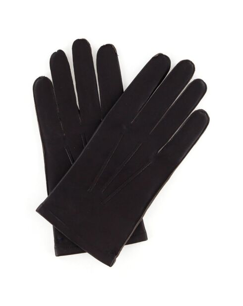 Gants en Cuir de Chèvre Dalton marron foncé